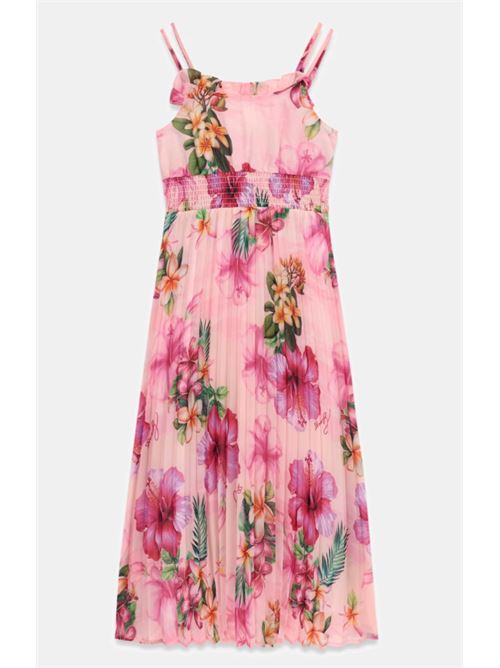 chiffon sl dress pleated dress GUESS | J6GK11 WA2T0P9LB